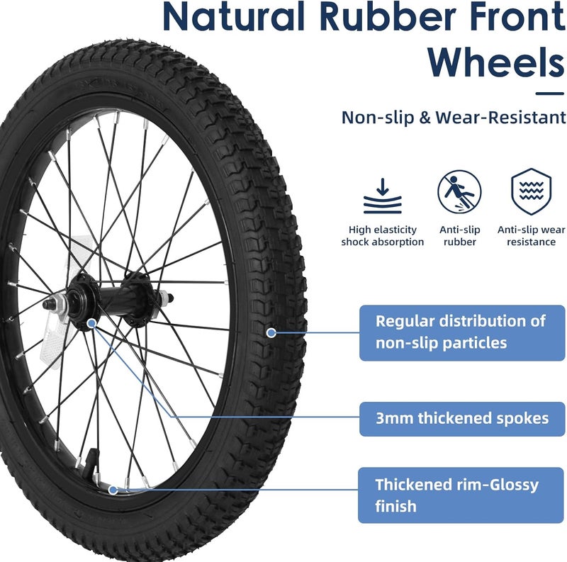 Exceedhub 12/14/16/18/20 Inch Kids Bike Front Wheels Replacement with Solid Air Rubber Tire and Inner Tube, Bicycle Bike Wheels Don't Fit with Huffy Bike(13 Inch Wrench Included) - Image 2